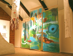 Schh..., installation, akryl og gips på karton, 2007.